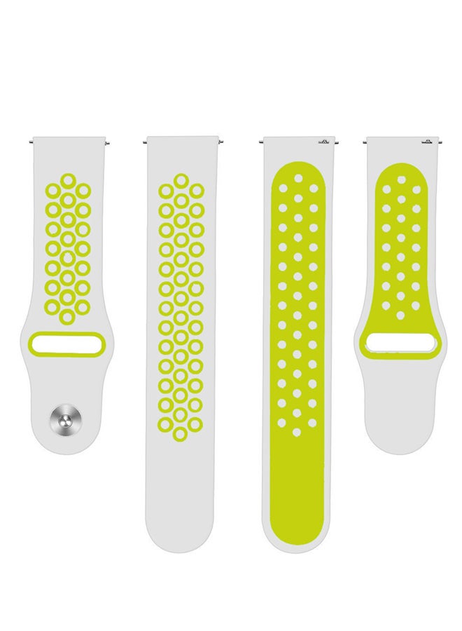MARGOUN Nike Watch Sport Band Compatible With Huawei 4 4 Pro White/Yellow - Image 2