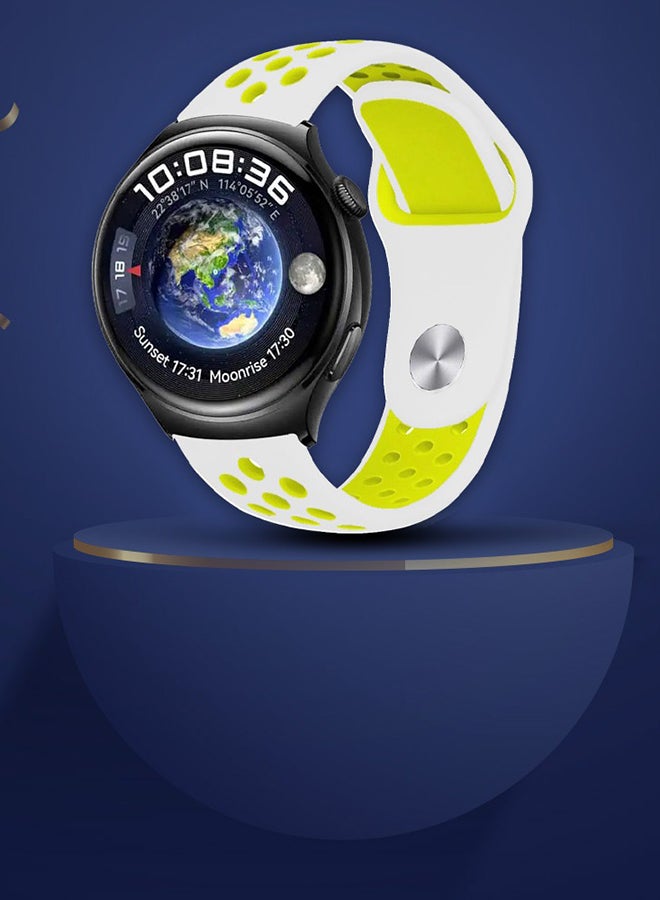 MARGOUN Nike Watch Sport Band Compatible With Huawei 4 4 Pro White/Yellow - Image 3