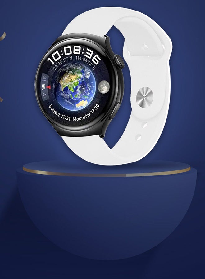 مارجون Silicone Watchband Compatible With Huawei 4 4 Pro White - Image 3