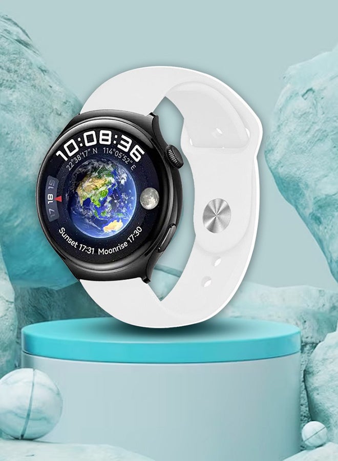 مارجون Silicone Watchband Compatible With Huawei 4 4 Pro White - Image 4