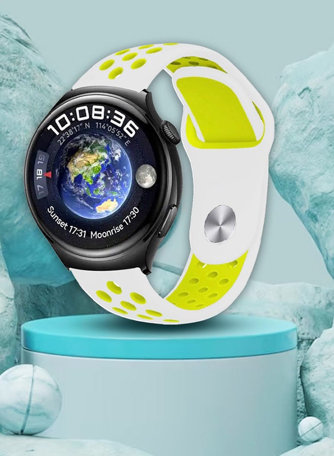 MARGOUN Nike Watch Sport Band Compatible With Huawei 4 4 Pro White/Yellow - Image 4