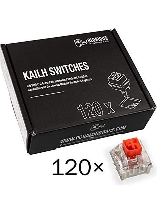 جلوريوس - مفاتيح سباق ألعاب الكمبيوتر الرائعة Kailh Box باللون الأحمر (120 مفتاحًا) - Image 1