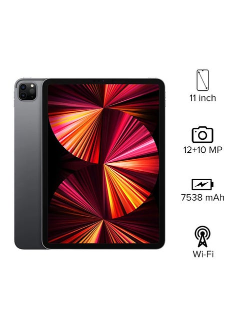 iPad Pro 2021 (الجيل الثالث) مقاس 11 بوصة، شريحة M1، سعة 128 جيجابايت، واي فاي، رمادي مع تطبيق Facetime - إصدار عالمي