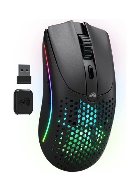 Model O 2 Wireless RGB Gaming Mouse, Ultralight 68-gram Weight, 26,000 DPI BAMF 2.0 Sensor, Hybrid 2.4 Ghz / BT, 210-hour Max Battery Life, Vibrant RGB Lighting, Black | GLO-MS-OWV2-MB