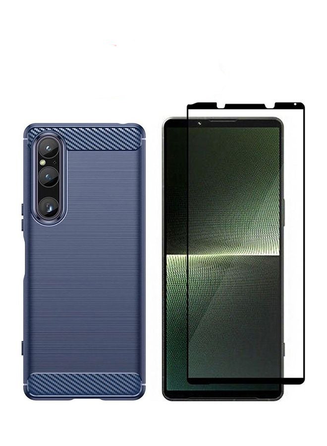 MARGOUN Sony Xperia 1 V Case And Screen Protector Soft TPU Bumper Protective Back Blue - Image 1