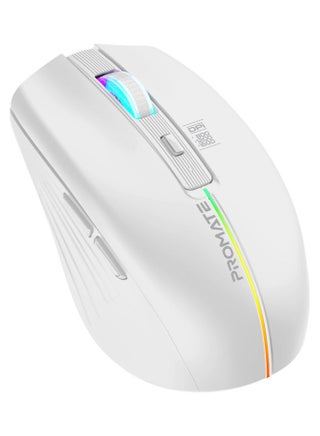 Wireless Mouse, Ergonomic 500mAh Rechargeable Led Backlit Mice With Adjustable 1600Dpi, 6 Functional Buttons, Rgb Modes And 2.4Ghz Wireless Transmission For Macbook Air, Dell Xps 13, Asus White - v1686211469/N53411814A_1