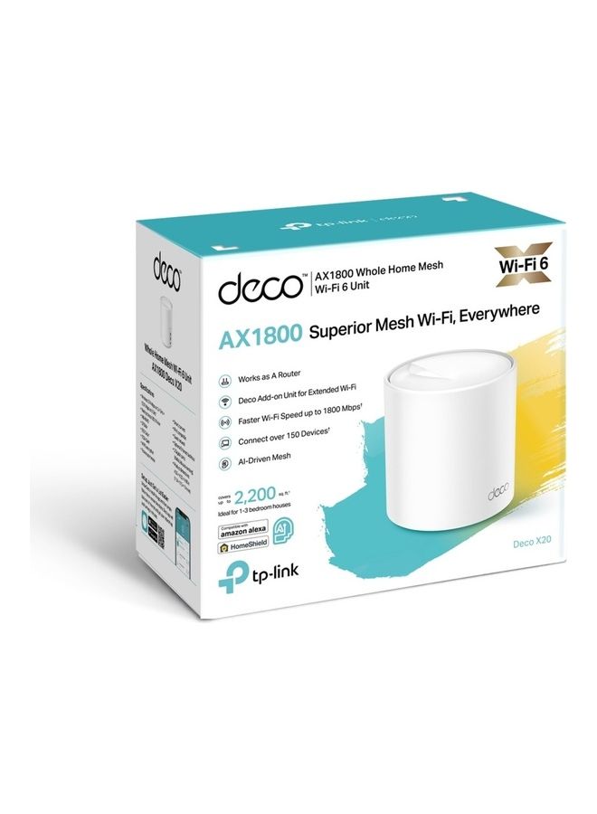 Deco AX1800 Wi-Fi 6 Mesh Wi-Fi System(Deco X20) - Covers up to 2200 Sq. Ft, Replaces Wireless Internet Routers and Extenders, 1-Pack White - v1686211718/N53411838A_5