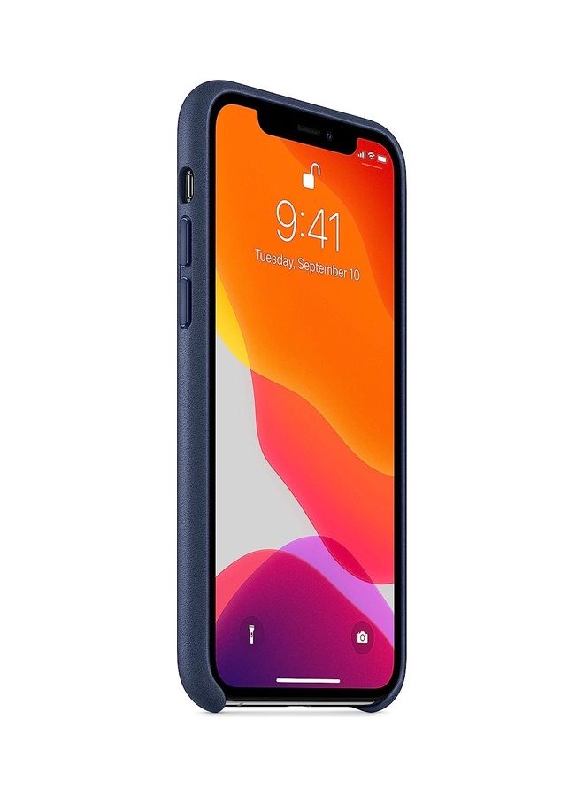 ابل  iPhone 11 Pro Leather Case Midnight Blue - Image 3