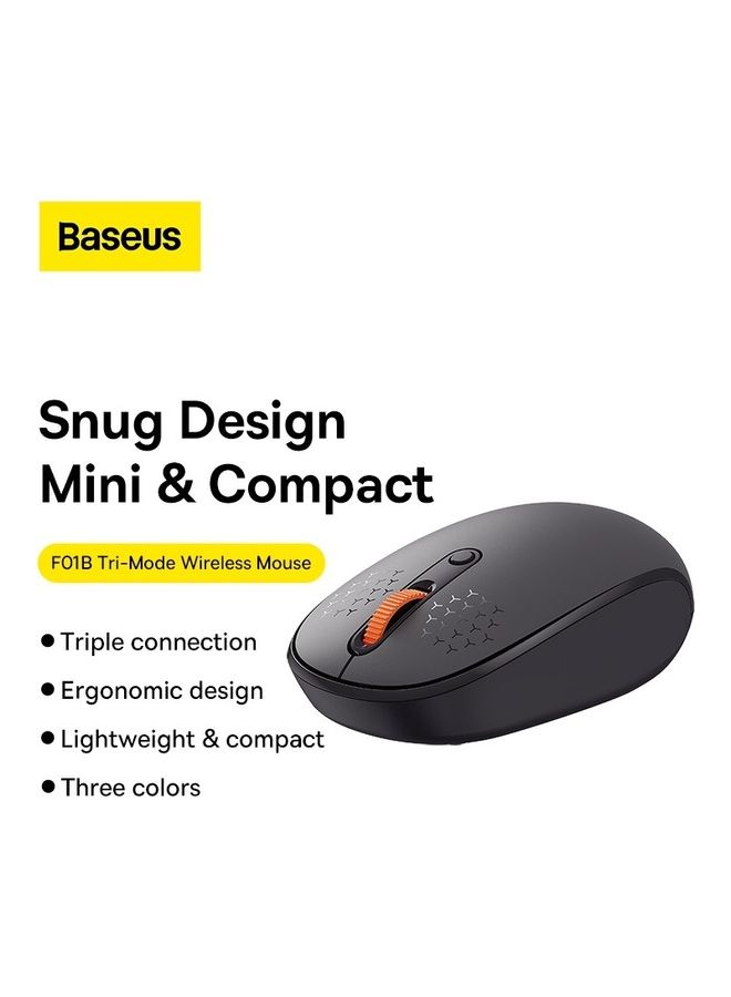 Baseus Tri-Mode Wireless Mouse 800/1000 /1600 Dpi 2.4G/Bluetooth 5.0/3.0 Silent Button Compatible With Windows, Harmony OS, Apple OS, Linux, Vista, And More Grey  - Image 2