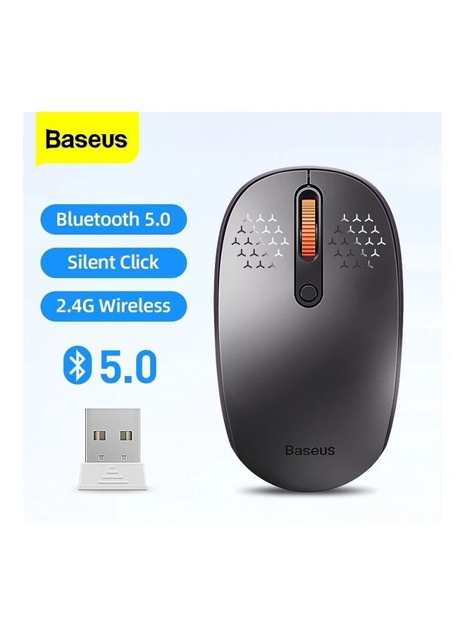 Baseus Tri-Mode Wireless Mouse 800/1000 /1600 Dpi 2.4G/Bluetooth 5.0/3.0 Silent Button Compatible With Windows, Harmony OS, Apple OS, Linux, Vista, And More Grey  - Image 1