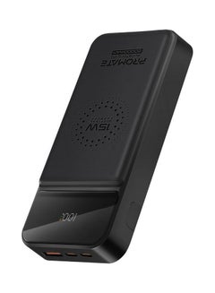 بروميت شاحن لاسلكي محمول بقدرة 15 وات Qi مع منفذ توصيل طاقة USB-C بقدرة 20 وات، ومنفذ USB-C Qc 3.0 بقدرة 18 وات، ومنفذ USB Qc 3.0 بقدرة 22.5 وات، وشاشة LCD ومسند لهاتف Iphone 14,15 Galaxy S22، وAuratorq-20  - Image 1