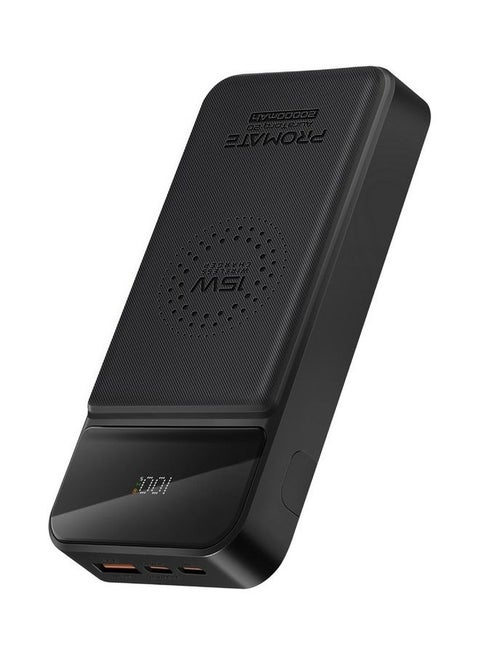 20000 mAh Portable 15W Qi Wireless Charger With 20W Usb-C Power Delivery Port, 18W Usb-C Qc 3.0 Port, 22.5W Usb Qc 3.0 Port, Lcd And Kickstand For Iphone 14,15 Galaxy S22, Auratorq-20 Black