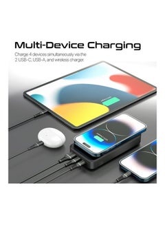 بروميت شاحن لاسلكي محمول بقدرة 15 وات Qi مع منفذ توصيل طاقة USB-C بقدرة 20 وات، ومنفذ USB-C Qc 3.0 بقدرة 18 وات، ومنفذ USB Qc 3.0 بقدرة 22.5 وات، وشاشة LCD ومسند لهاتف Iphone 14,15 Galaxy S22، وAuratorq-20  - Image 5