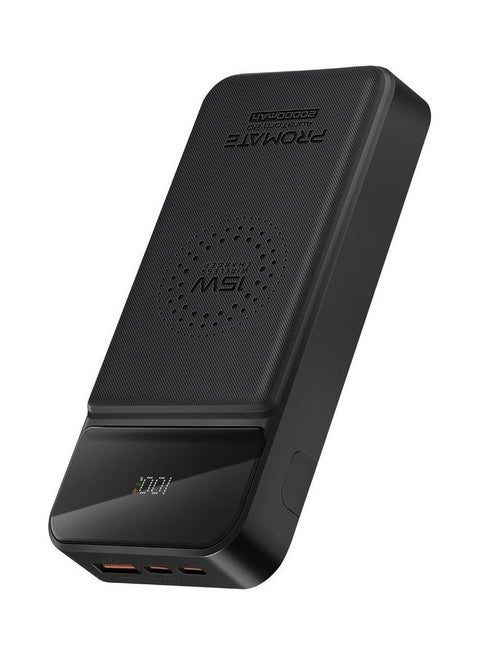 20000 mAh 4-In-1 Qi Wireless Portable Charger 15W With USB-C Power Delivery Port 20W Black