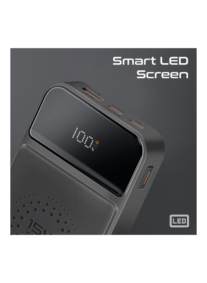 20000 mAh 4-In-1 Qi Wireless Portable Charger 15W With USB-C Power Delivery Port 20W Black