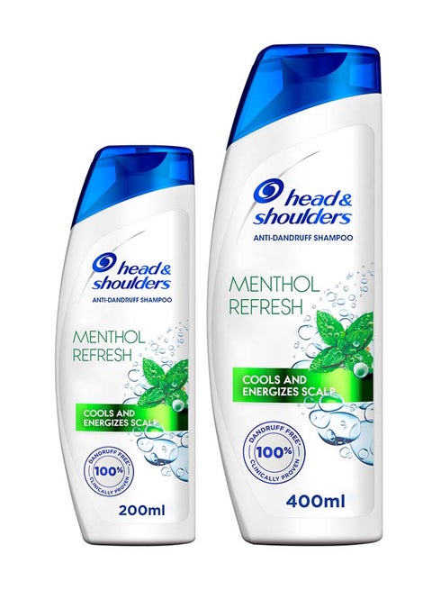 Menthol Refresh Anti-Dandruff Shampoo For Itchy Scalp Pack of 2 400 + 200ml
