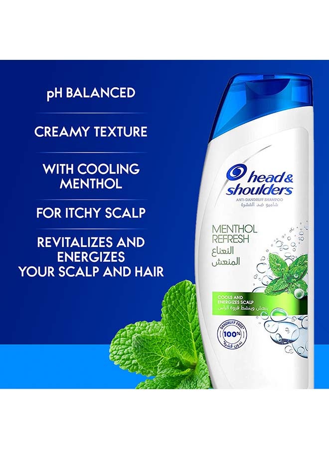 Head & Shoulders - Menthol Refresh Anti-Dandruff Shampoo For Itchy Scalp Pack of 2 400 + 200ml - Image 1