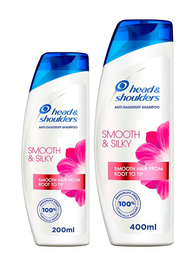 Head & Shoulders - Smooth And Silky Anti Dandruff Shampoo For Dry And Frizzy Hair 200+400ml - Image 1