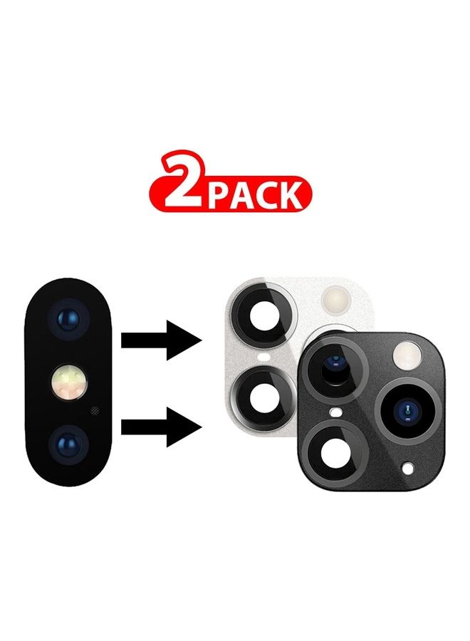 MARGOUN - 2 Pack For iPhone X XS Duplicate Camera Lens Upgrade Protective Lens Change iPhone X XS To 11 Pro 11 Pro Max Black/White - Image 1