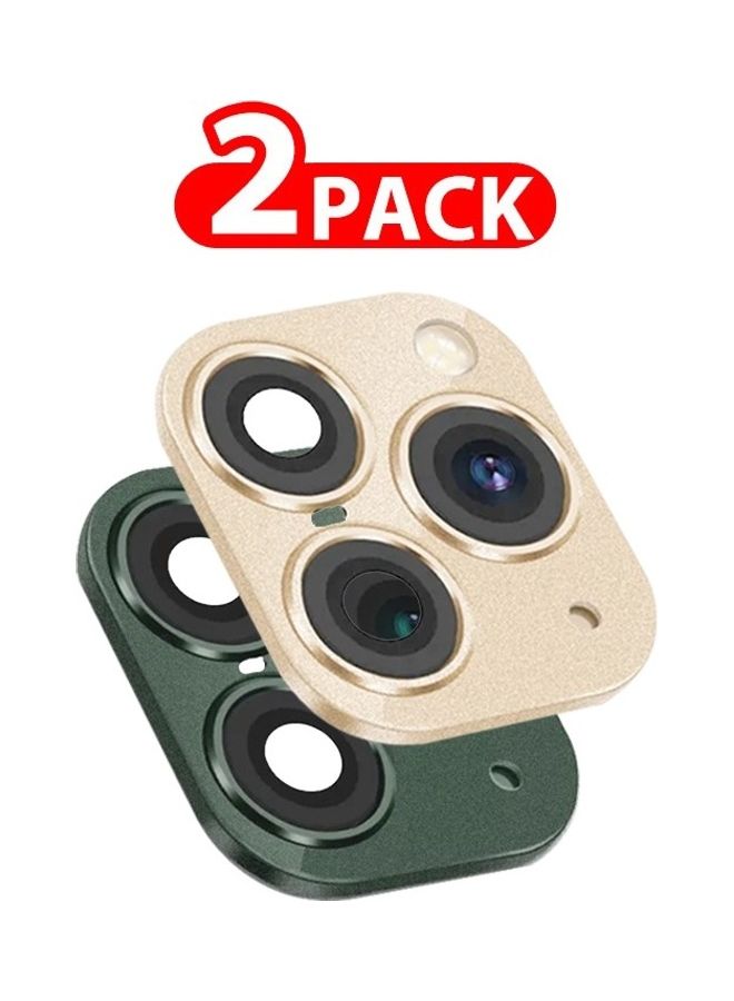 MARGOUN Pack Of 2 Duplicate Camera Lens Upgrade Protective Lens Change iPhone X XS To 11 Pro 11 Pro Max Gold Green Multicolour  - Image 3