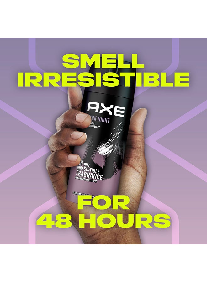 Axe Men Deodorant Body Spray For Long Lasting Odour Protection Black Night 48 Hours Irresistible Fragrance 150ml  - Image 4