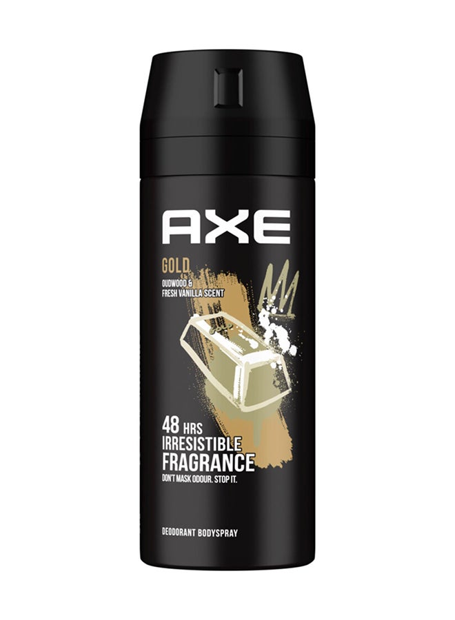 Axe Men Deodorant Body Spray For Long Lasting Odour Protection Gold 48 Hours Irresistible Fragrance 150ml  - Image 1