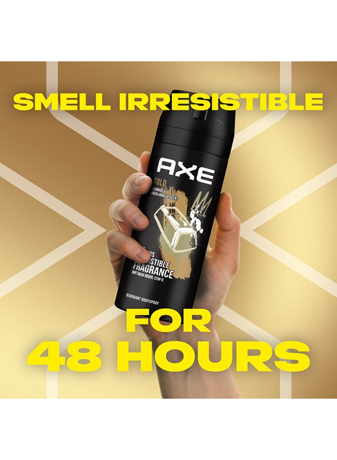 Axe Men Deodorant Body Spray For Long Lasting Odour Protection Gold 48 Hours Irresistible Fragrance 150ml  - Image 4