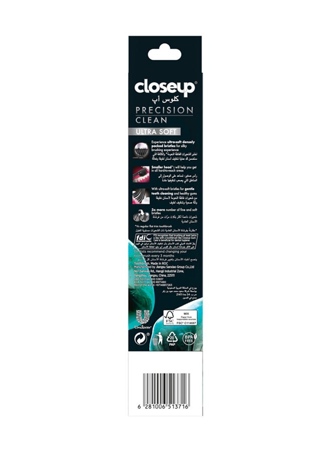 Closeup - Precision Clean Toothbrush Perfect For Teeth Whitening And Cleaning Ultra Soft 3X More Soft Bristles Multicolour - Image 1