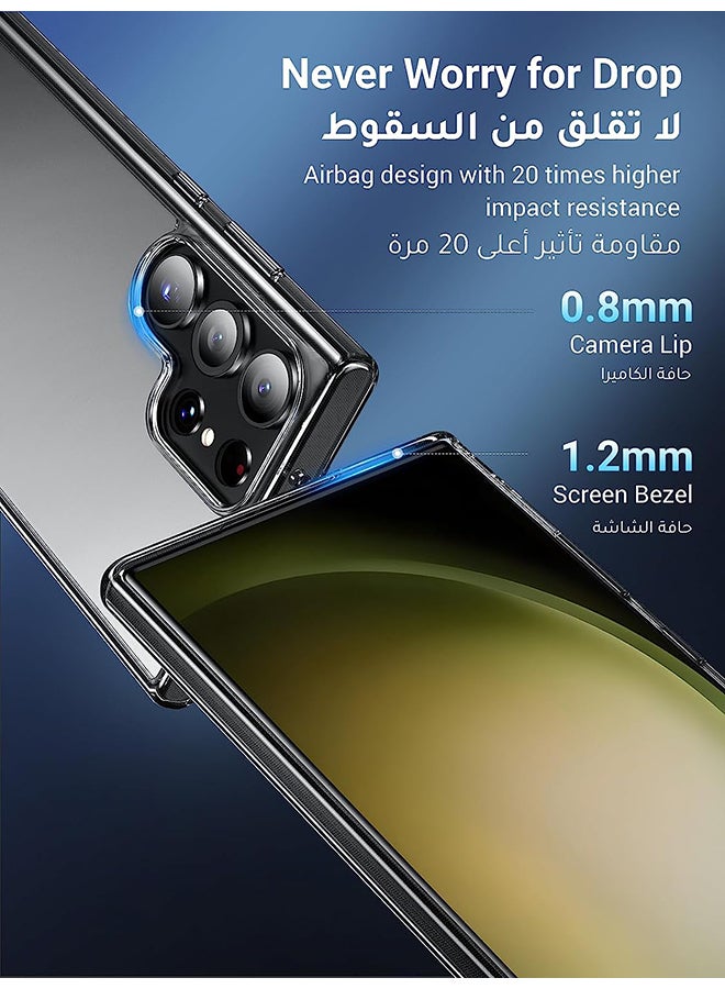 Ugreen - Galaxy S23 Ultra Clear Case (6.8 inch), Zero-Fingerprints Anti-scratch Matte Back Cover, Slim and Soft TPU Protector, Full Coverage Drop Protection - Clear - Image 1