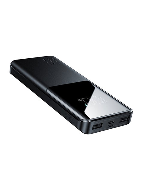 JR-T013 15W 10000mAh باور بانك شحن سريع نحيف وخفيف الوزن وشاشة LED خارجية شاحن بطارية 10000 mAh أسود