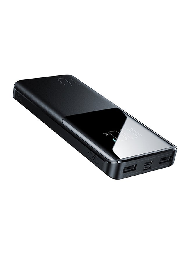 جوي روم - JR-T013 15W 10000mAh باور بانك شحن سريع نحيف وخفيف الوزن وشاشة LED خارجية شاحن بطارية 10000 mAh أسود - Image 1