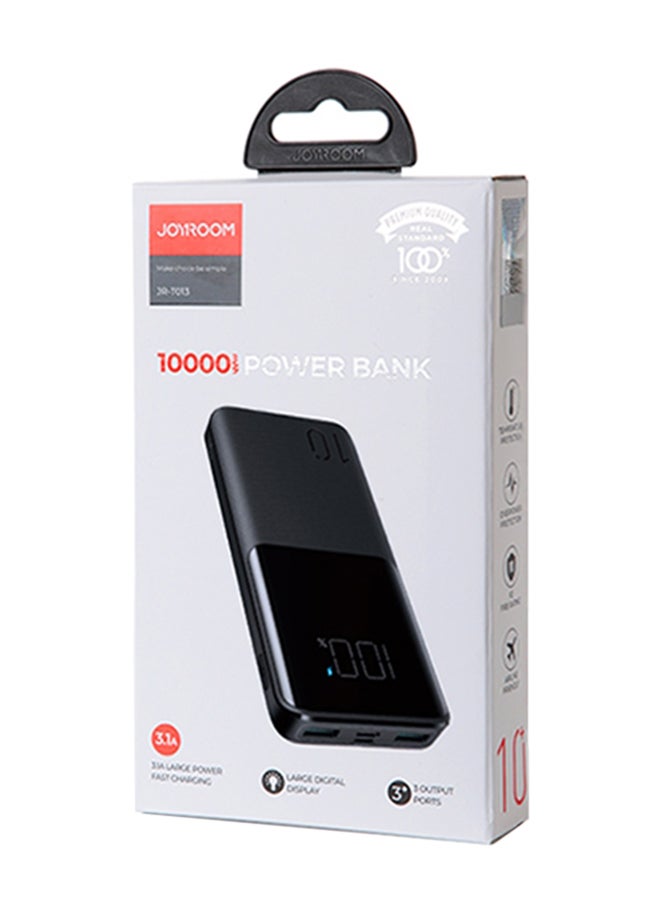 جوي روم - JR-T013 15W 10000mAh باور بانك شحن سريع نحيف وخفيف الوزن وشاشة LED خارجية شاحن بطارية 10000 mAh أسود - Image 1
