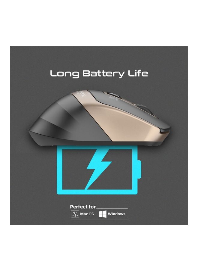 PROMATE - Silent Mouse, 2.4G Portable Noiseless Cord-Free, 10 Meter Working Range and Nano USB Receiver Gold - Image 1