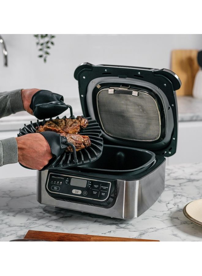 Ninja - Foodi Health Grill & Air Fryer 5.7L With Cyclonic Air Technology, 5-In-1, Air Fry, Grill, Bake, Roast, Dehydrate, Dishwasher Safe Parts, CleanIng Brush 5.7 L 1760 W AG301ME Stainless steel - Image 1