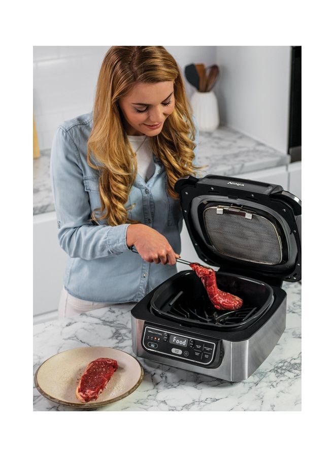Ninja - Foodi Health Grill & Air Fryer 5.7L With Cyclonic Air Technology, 5-In-1, Air Fry, Grill, Bake, Roast, Dehydrate, Dishwasher Safe Parts, CleanIng Brush 5.7 L 1760 W AG301ME Stainless steel - Image 1