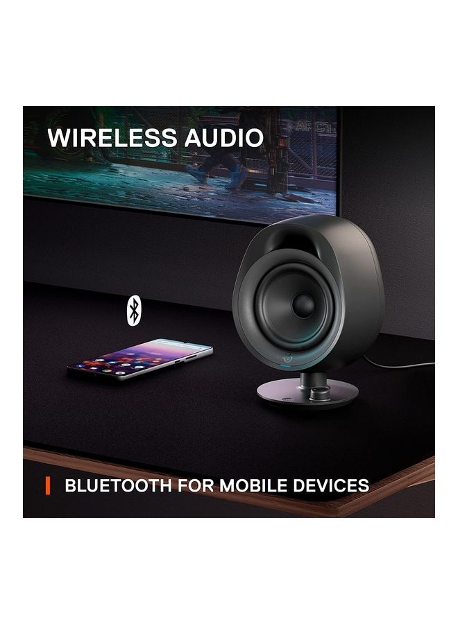 steelseries - Arena 3 - Full-Range 2.0 Gaming Speakers – Immersive Audio – On-Speaker Controls – 4" Speaker Drivers – Wired & Bluetooth – 3.5mm Aux – PC, Mac, Mobile – UK Plug, Black - Image 1