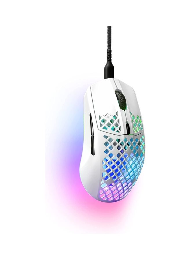 ستيل سيريز Steelseries Aerox 3 Snow (2022) - ماوس ألعاب فائق الخفة - مستشعر بصري Truemove Core بدقة 8500 نقطة في البوصة - تصميم خفيف الوزن للغاية ومقاوم للماء حتى 59 جرامًا  - Image 2