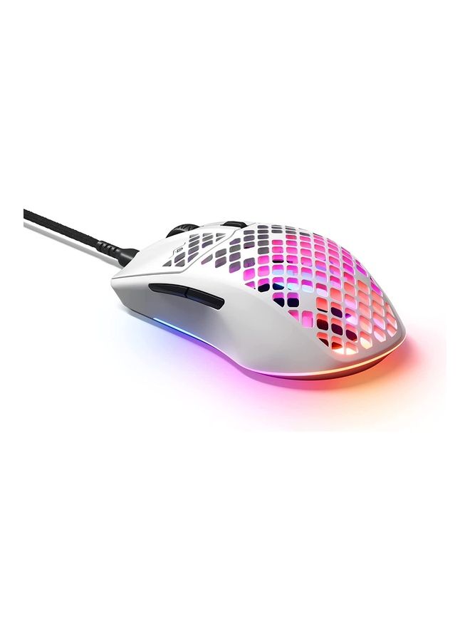ستيل سيريز Steelseries Aerox 3 Snow (2022) - ماوس ألعاب فائق الخفة - مستشعر بصري Truemove Core بدقة 8500 نقطة في البوصة - تصميم خفيف الوزن للغاية ومقاوم للماء حتى 59 جرامًا  - Image 3
