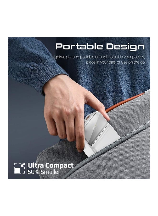 PROMATE - 20000 mAh 20000 mAh Qi Wireless Portable Charger With 20W USB-C Power Delivery Port And 15W QC 3.0 USB-C Port White - Image 1