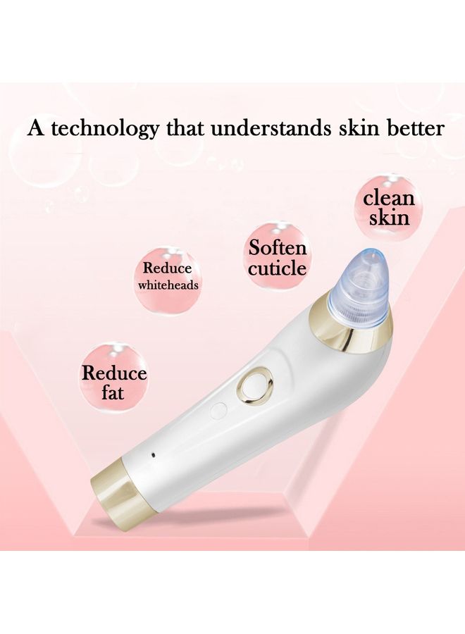Home Electric Small Bubble To Blackhead Suction Device Face Suction Pore Cleaning Instrument White