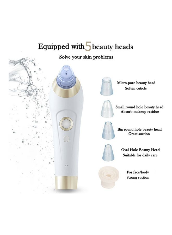 Home Electric Small Bubble To Blackhead Suction Device Face Suction Pore Cleaning Instrument White