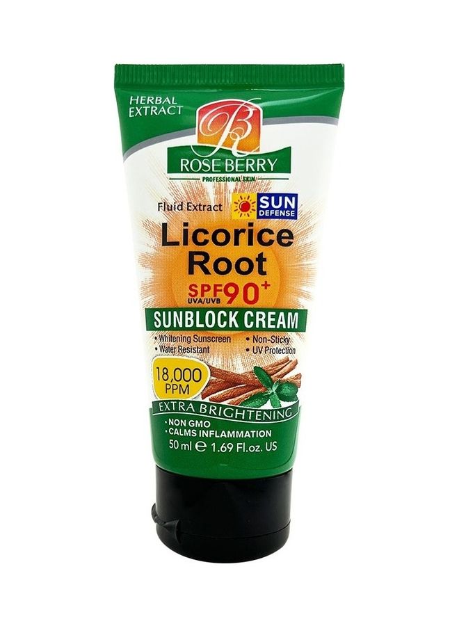 ROSE BERRY Licorice Root Fluid Extract Spf 90 Plus Sunblock Cream Extra Brightening Clear 50ml  - Image 2