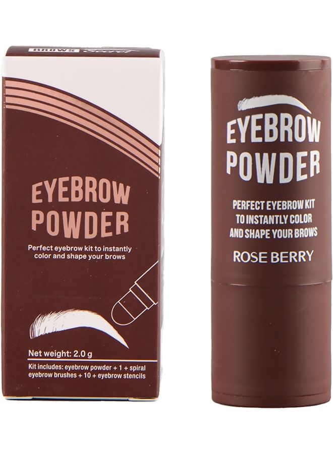 ROSE BERRY - Powder Perfect Eyebrow Kit To Instantly Color And Shape Your Brows Dark Brown - Image 1