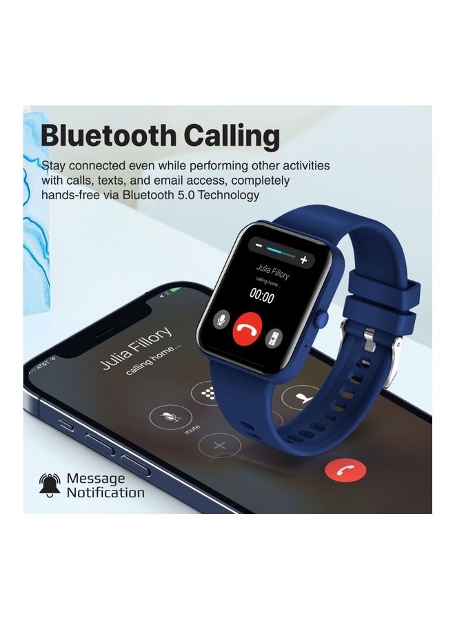 ساعة ذكية بتقنية Bluetooth، شاشة TFT مقاس 1.8 بوصة، ساعة لإدارة الصحة بعمر بطارية طويل، 27 وضع رياضي، 100 واجهة ساعة ومقاومة للماء IP67 للهواتف الذكية والأجهزة اللوحية، XWatch-B18 أزرق أزرق