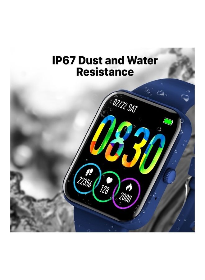ساعة ذكية بتقنية Bluetooth، شاشة TFT مقاس 1.8 بوصة، ساعة لإدارة الصحة بعمر بطارية طويل، 27 وضع رياضي، 100 واجهة ساعة ومقاومة للماء IP67 للهواتف الذكية والأجهزة اللوحية، XWatch-B18 أزرق أزرق
