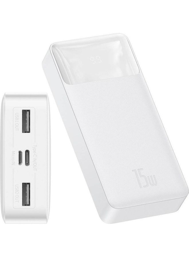 20000 mAh Digital Display Portable Charger High-Capacity 15W Usb-C Power Delivery Power Bank For Iphone 14/12/11/11Pro/11 Pro Max/X /8 Samsung Ipad Pro 2018 Quick Charge Devices White