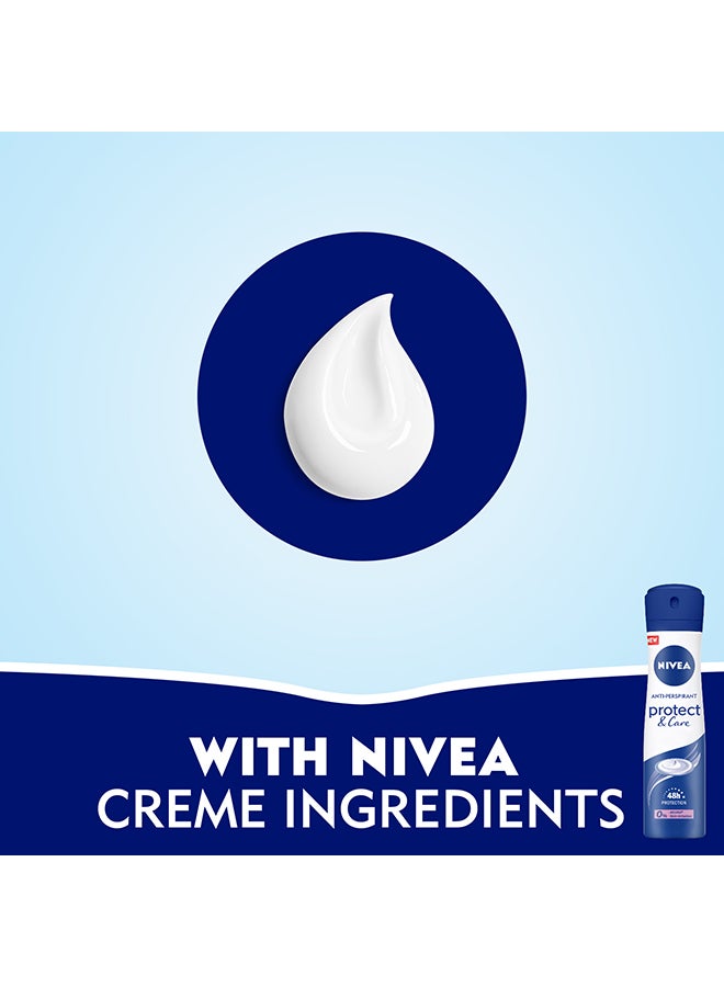 نيفيا مضاد التعرق بروتيكت آند كير للنساء بدون كحول إيثيلي بخاخ أبيض/أزرق 150 مل أبيض/ أزرق 150ملليلتر - Image 3