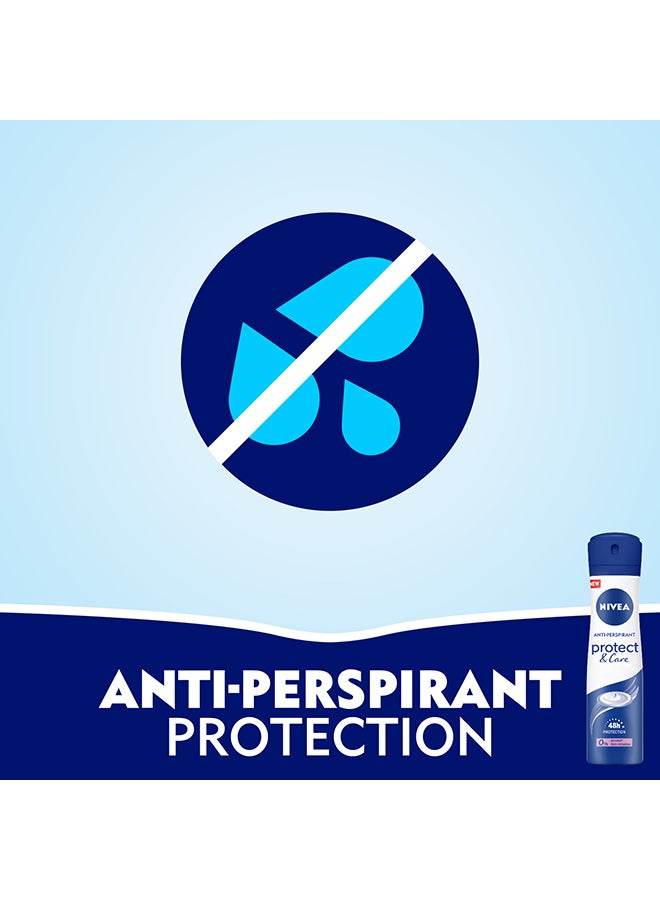 Protect & Care Antiperspirant for Women No Ethyl Alcohol Spray White/Blue 150ml - v1686330722/N13486069A_4