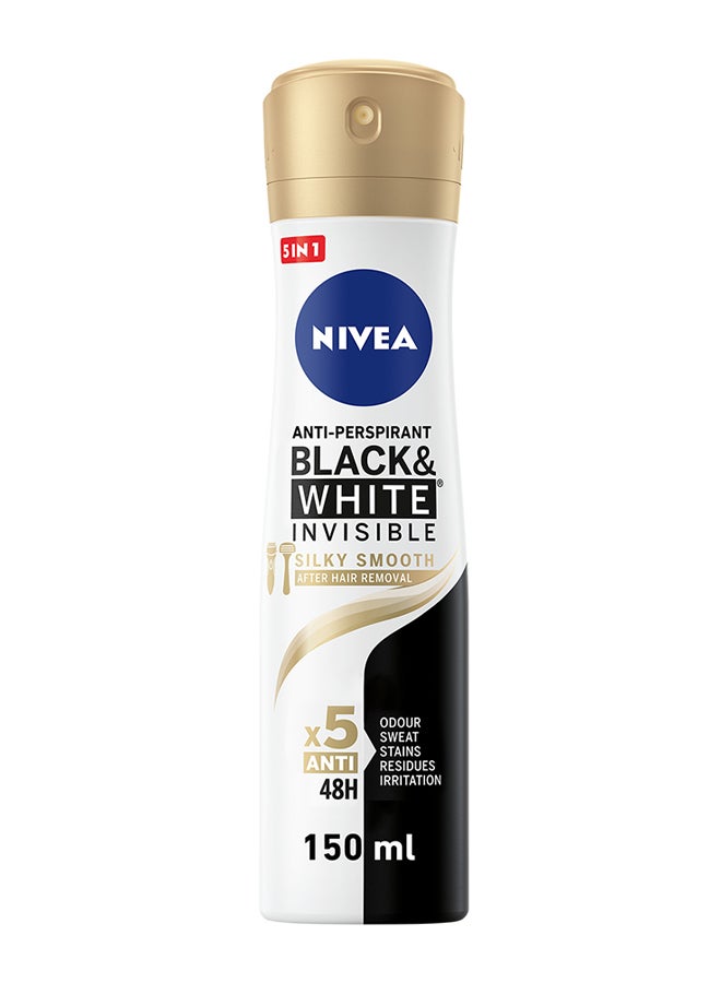 Nivea Black And White Invisible Silky Smooth, Antiperspirant Spray For Women 150ml 