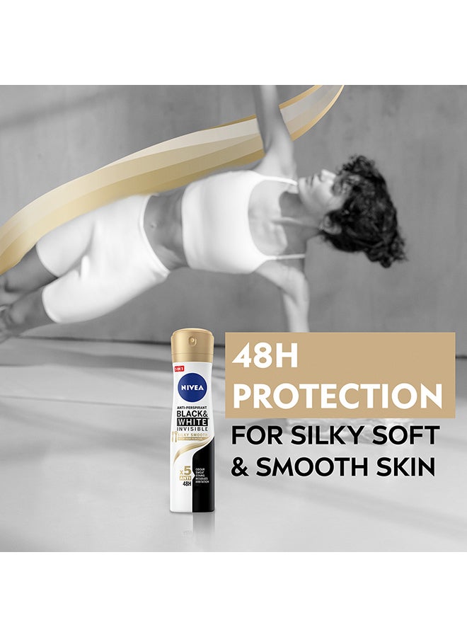 Nivea - Black And White Invisible Silky Smooth, Antiperspirant Spray For Women 150ml - Image 1